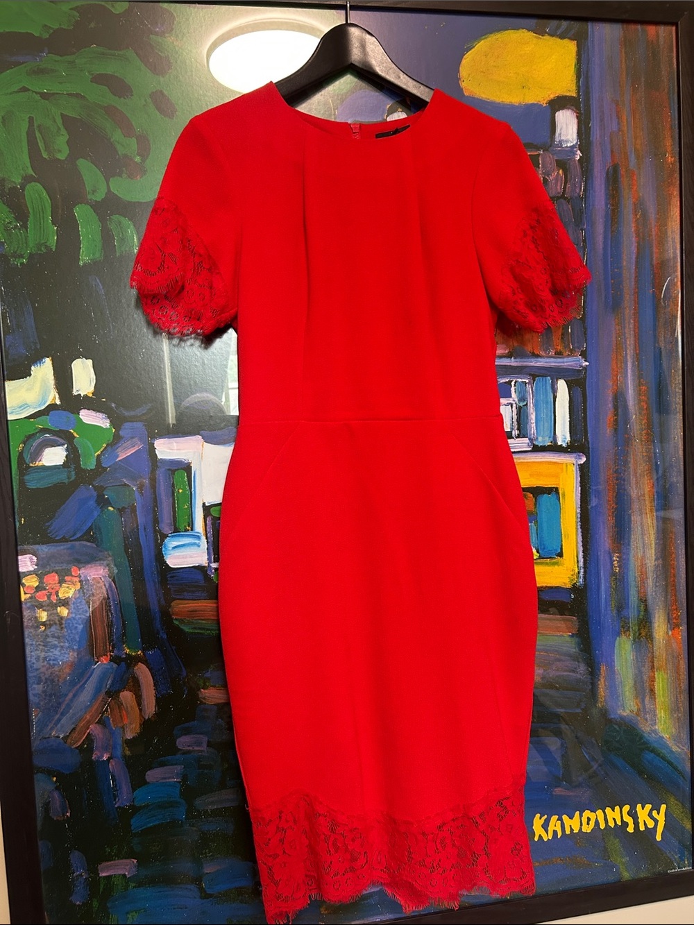 H&M Red Lace-Trim Dress